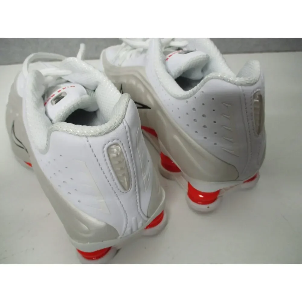 Nike Shox R4 White Phantom Sail Picante Red Shoes Womens Sz 8.5